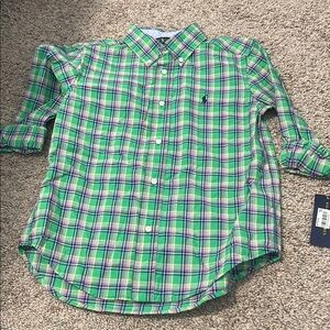 Green Plaid Ralph Lauren Boy’s Button Down Shirt